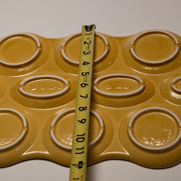 Midcentury Yellow Ceramic Condiment Platter - Picture 13 of 13